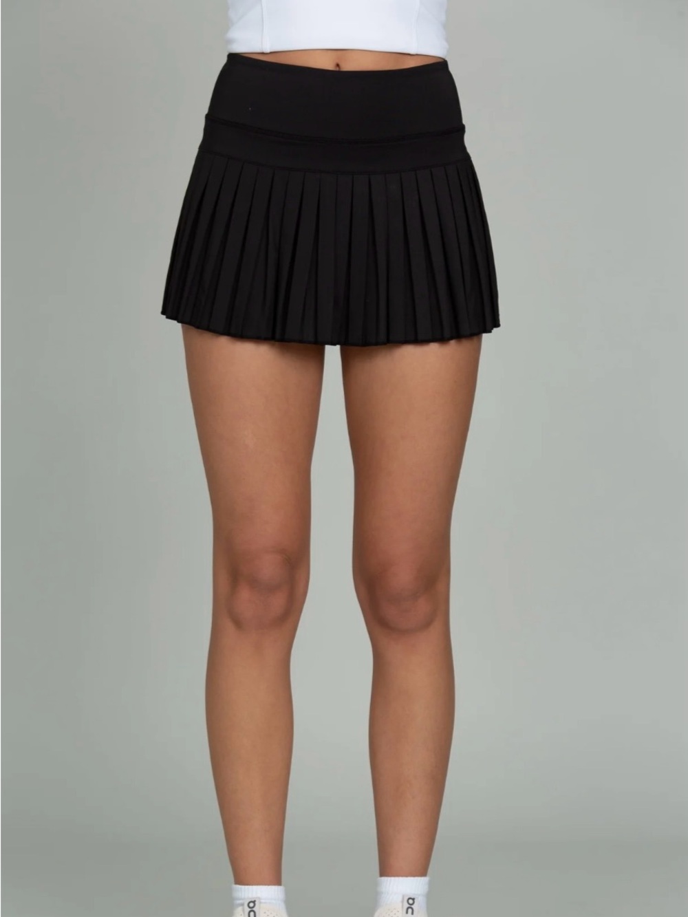 Gold Hinge Black Pleated Tennis Skort